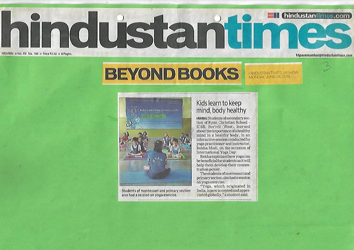 International Yoga Day was featured in Hindustan Times